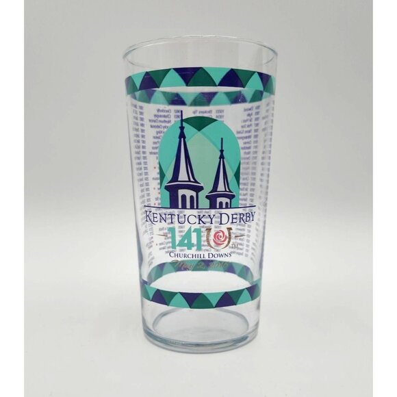 Kentucky Derby 141 Glass 2015 Churchill Downs Collectible With Winners List Mint - Picture 2 of 9